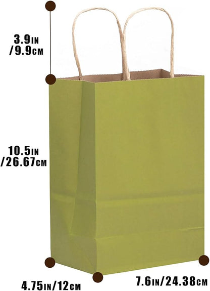 qiqee 32-Packs Forest Green Paper Gift Bags - Image 3