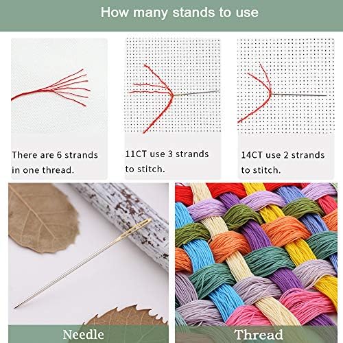 Stitchmelody Counted Cross Stitch Kits, 14CT Unprinted Embroidery Set DMC - Image 3