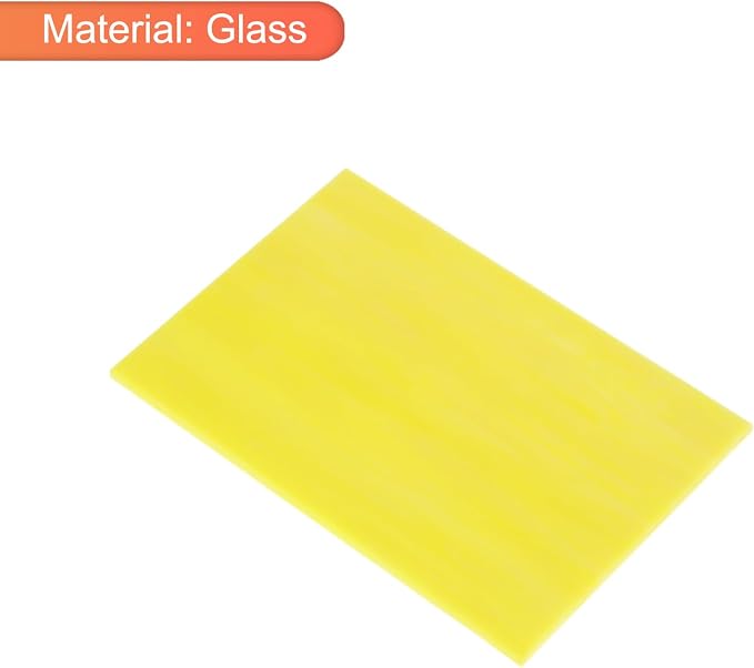 MECCANIXITY 2 Pcs Stained Glass Sheet Mosaic Tile 7.9 Inch x 5.9 Inch Yellow - Image 3
