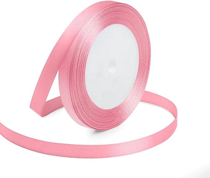 KMER LIFE Solid Color Light Pink Satin Ribbon, 3/8 Inches x 25 Yards Fabric by KMERLIFE