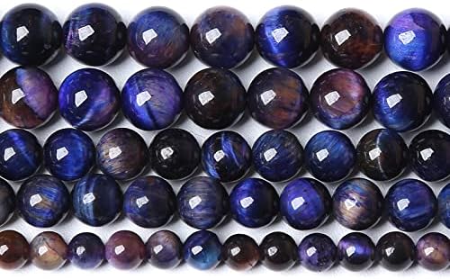 90PCS 8mm AAA Natural Tiger Eye Stone Beads Gemstone Round Spacer Loose Beads by NaturalStoneBeads