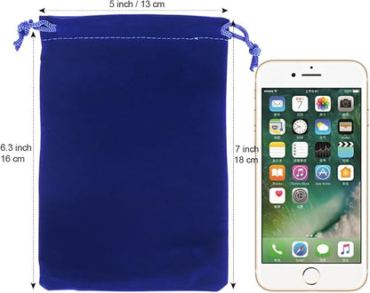 HRX Package 20pcs Velvet Jewelry Bags, 5x7 inch Blue Cloth Gift Drawstring - Image 2