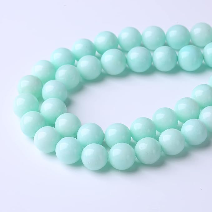 90PCS 4MM Amazonite Blue Jade Natural Gemstone Round Stone Beads - Image 2