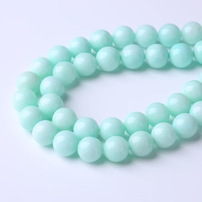 90PCS 4MM Amazonite Blue Jade Natural Gemstone Round Stone Beads - Image 2