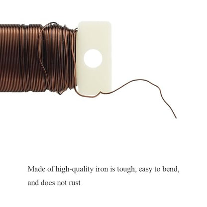 HAHIYO 22Gauge Coffee Color Metal Floral Wire - Image 7