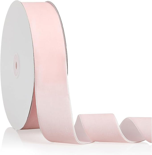 1.5" X 20 Yards Baby Pink Velvet Ribbon by Bomybaw