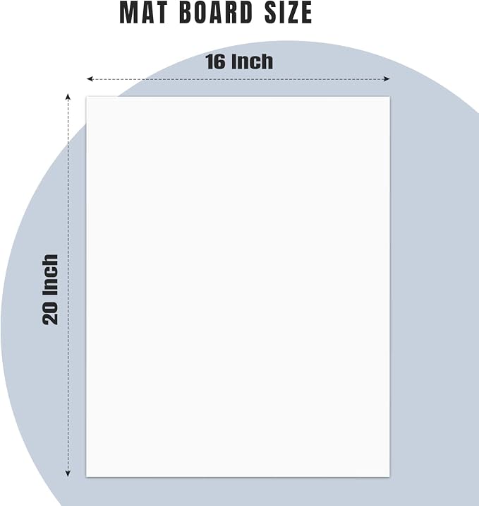 AUEAR, 10 Pack 16x20 Uncut Matte Boards White Photo Mat Board Great - Image 2
