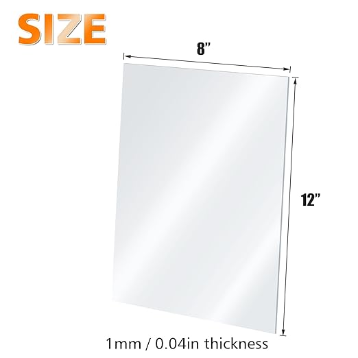 Egofine Plexiglass Sheets Acrylic Sheets 6 Pack of 8x12’’ 0.04 Thick Clear - Image 2