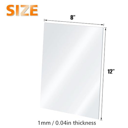 Egofine Plexiglass Sheets Acrylic Sheets 12 Pack of 8x12’’ 0.04 Thick Clear - Image 2