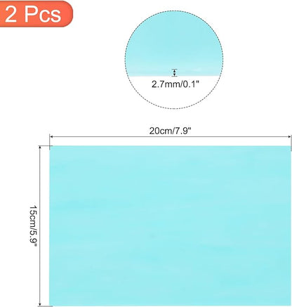 MECCANIXITY 2 Pcs Stained Glass Sheet Mosaic Tile 7.9 Inch x 5.9 Inch Sky Blue - Image 2