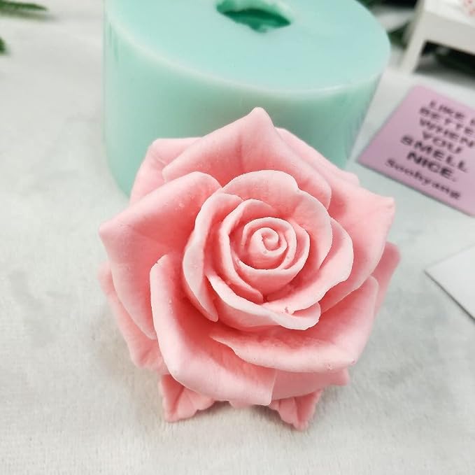 GreatMold 3D Blossom Rose Soap Mold Candle Mould Epoxy Resin Flower Crafts by Great-Mold