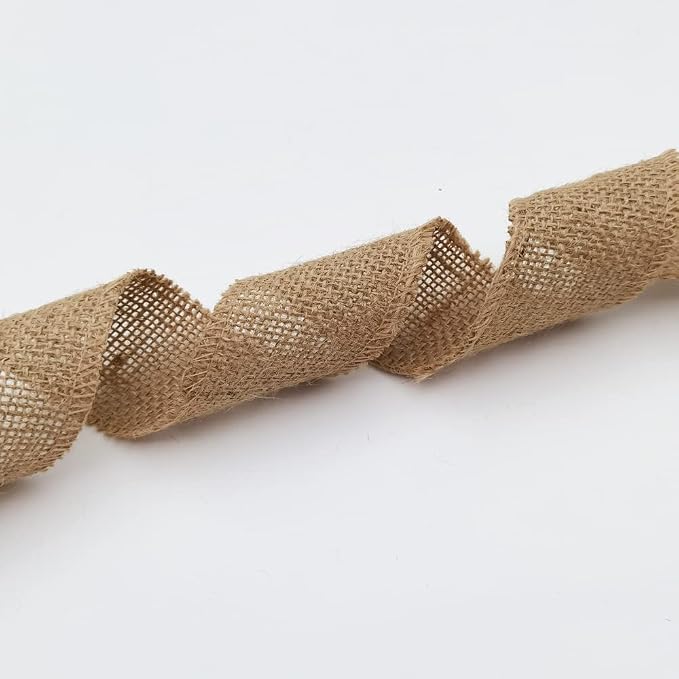 INSPIRELLE 2" Natural Burlap Fabric Roll 10 Yards Jute Ribbon - Image 3