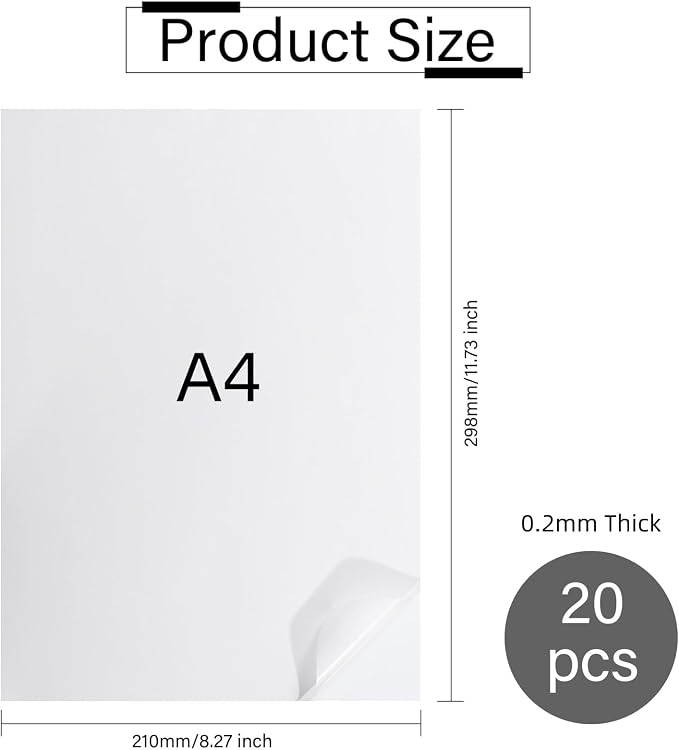 GLOBLELAND 20 Sheets A4 Printable Washi Sticker Paper Translucent Self-Adhesive - Image 2