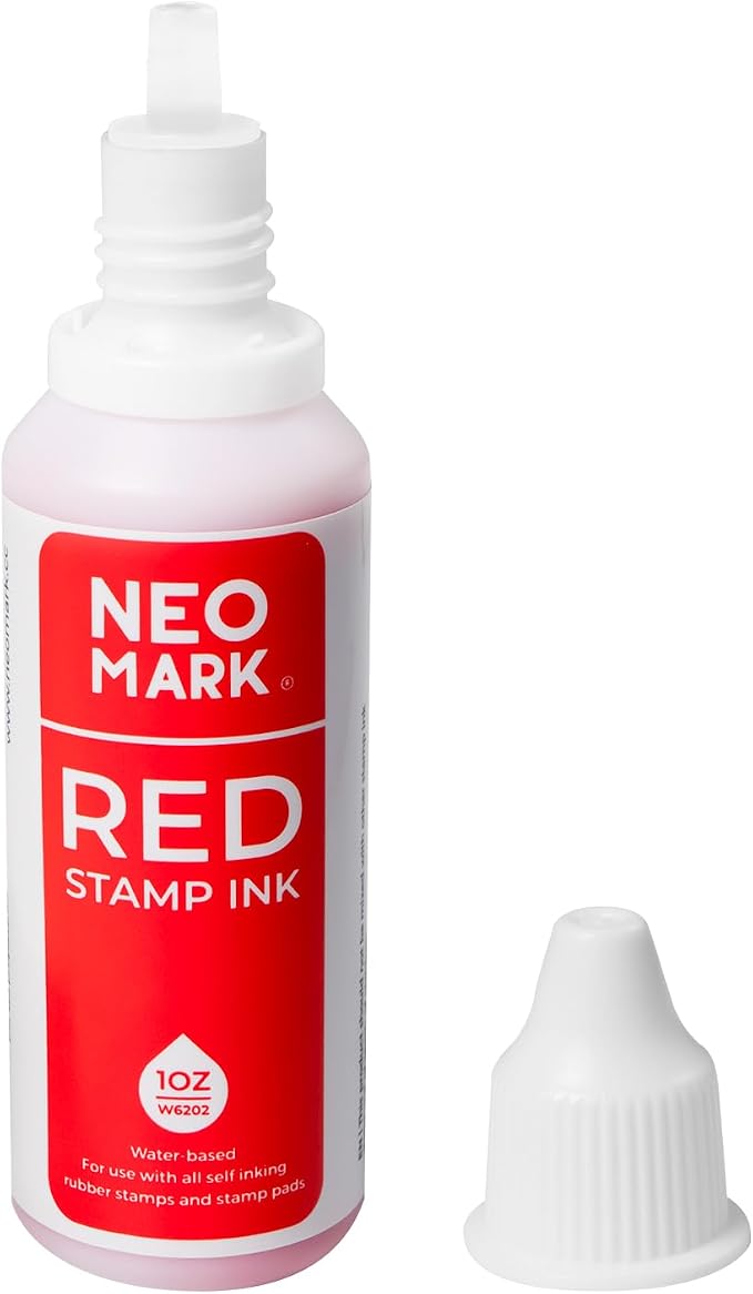 Premium Stamp Ink, Quick-Drying and AP-Certified Non-Toxic Refill Ink by NEOMARK