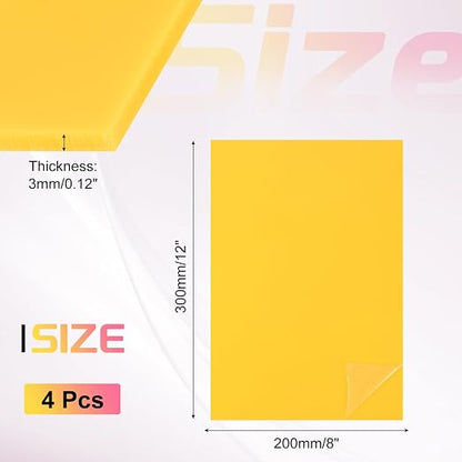 uxcell 4Pcs Acrylic Sheets 12x8 Inch Acrylic Panel 1/8 Inch-3mm Plastic Board - Image 2