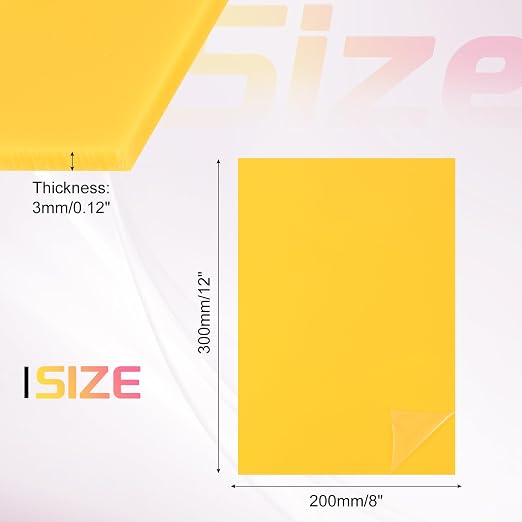 uxcell Acrylic Sheets 12x8 Inch Acrylic Panel 1/8 Inch-3mm Plastic Board - Image 2