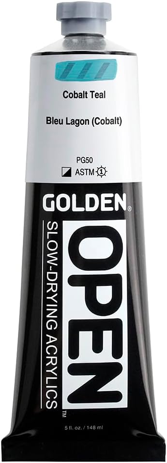 OPEN Slow-Drying Acrylics by GOLDEN, Cobalt Teal, 5 fl oz. tube, Professional by GoldenArtistColors