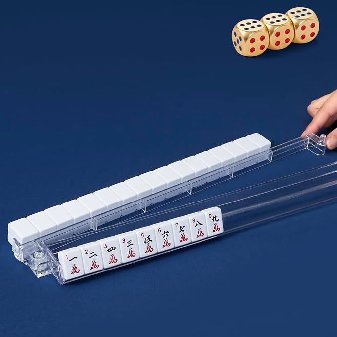 Mahjong Racks with Pushers, Enhanced Mah Jongg Tile Holders Set of 4 with 3 - Image 6