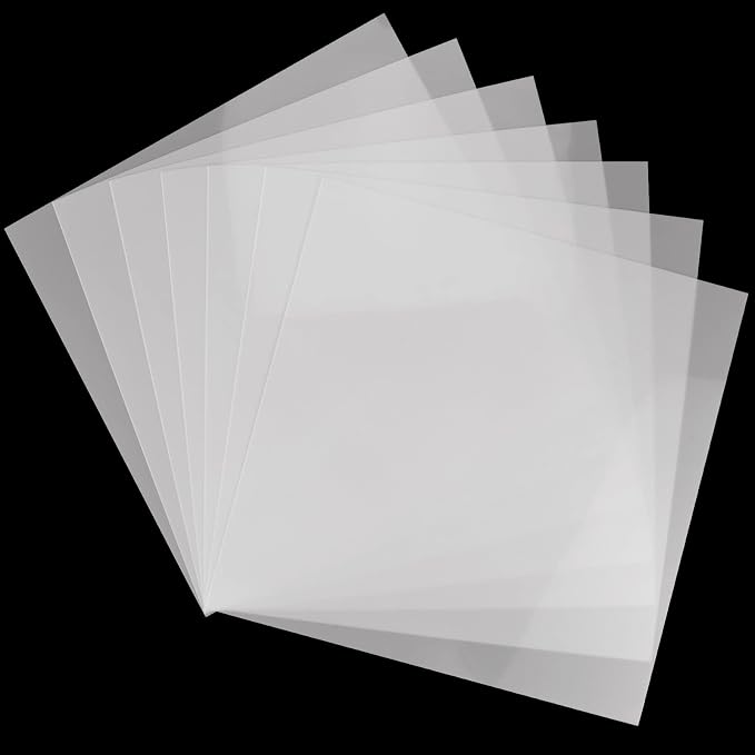 FSWCCK 25 Pcs 10mil 12 x 12 Inch Milky Translucent PET Blank Stencil Sheets by FSWCCK