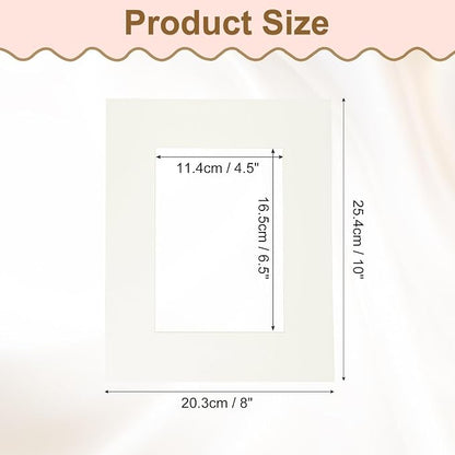 Picture Mats, 8 x 10 for 5 x 7 Pictures Acid Free White Core Bevel Cut Frame - Image 2