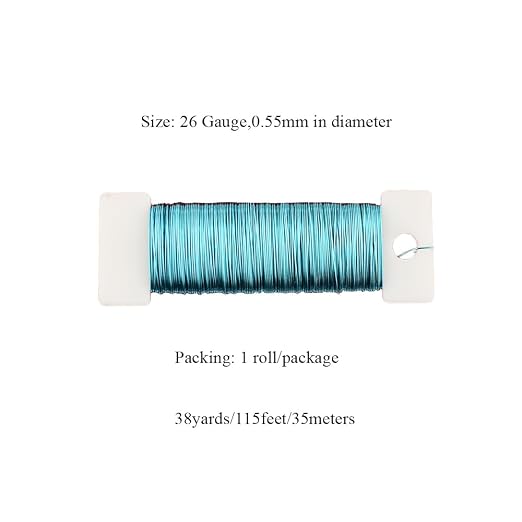 HAHIYO 26Gauge Blue Metal Floral Wire - Image 2