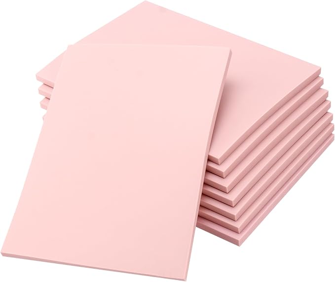 8PCS 8 x 6 Inches Pink Rubber Carving Block, Soft Rubber Stamp Carving Blocks by TAICHEUT