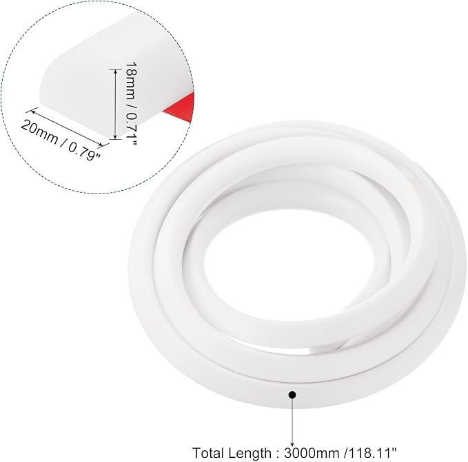 uxcell Flexible Molding Trim, 118 Inch Flexible Quarter Round Molding Silicone - Image 2
