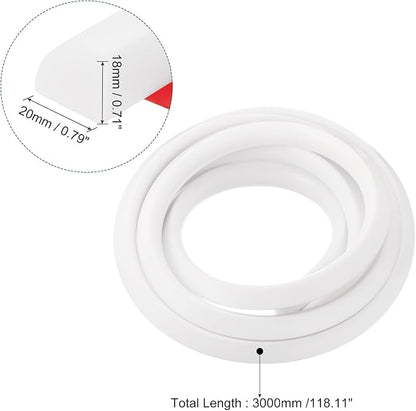 uxcell Flexible Molding Trim, 118 Inch Flexible Quarter Round Molding Silicone - Image 2