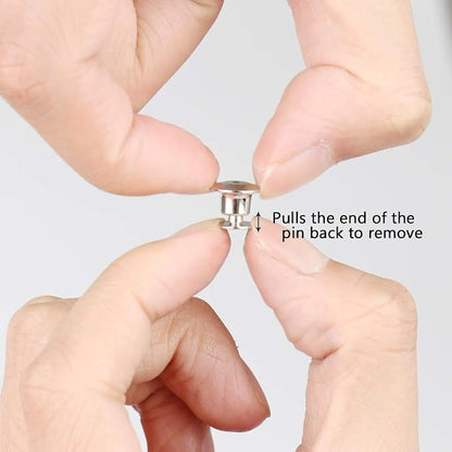 E-lishine 50 Pcs Metal Pin Backs Locking Pin Keepers No Tool Required，Locking - Image 3