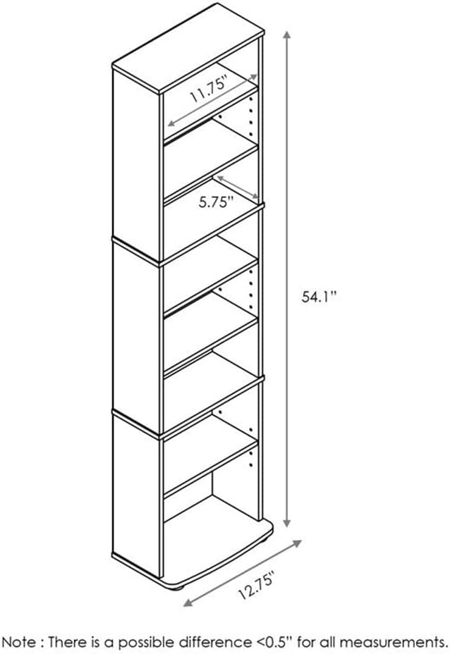 Pemberly Row Engineered Wood Space Saving Multimedia Storage Tower in Espresso - Image 3