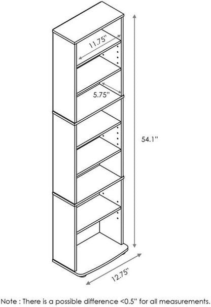 Pemberly Row Engineered Wood Space Saving Multimedia Storage Tower in Espresso - Image 3