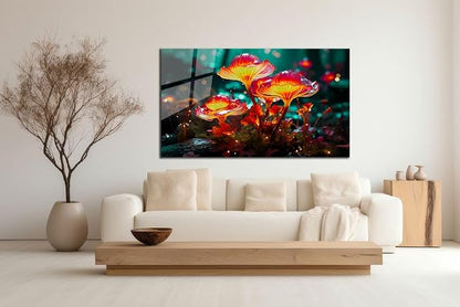 SpiritualHands Fantastic Mushrooms Glass Wall Art Oil Painting - Image 5