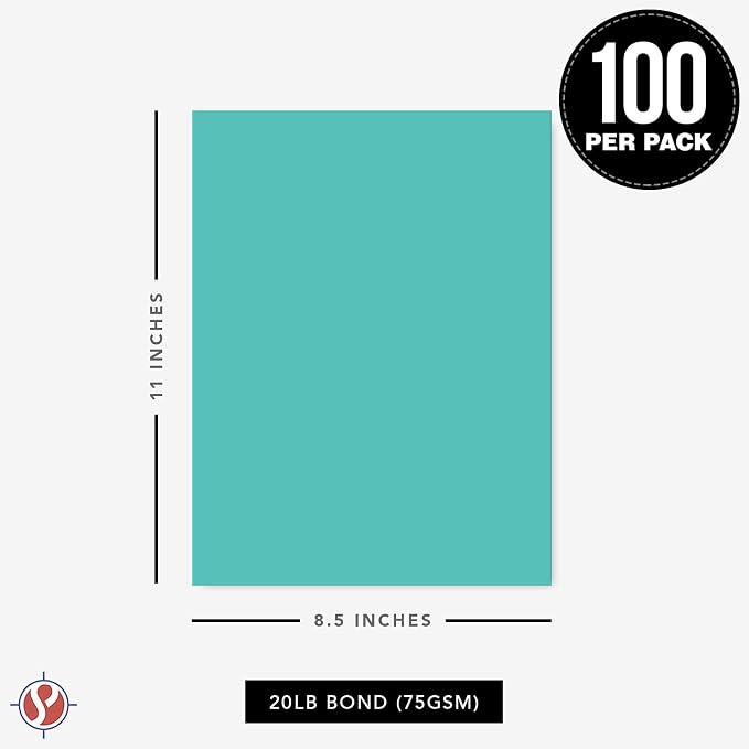 8.5 x 11" Sea Blue Color Paper Smooth, - Image 6