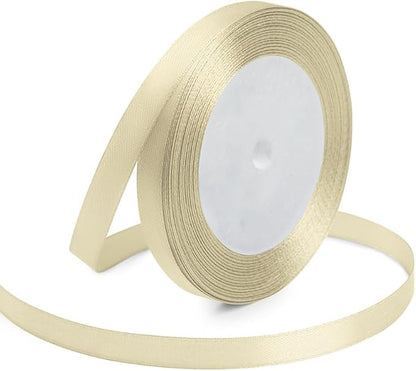 KMER LIFE 3/8 Inches x 25 Yards Ivory Satin Ribbon Solid Fabric Ribbons by KMERLIFE