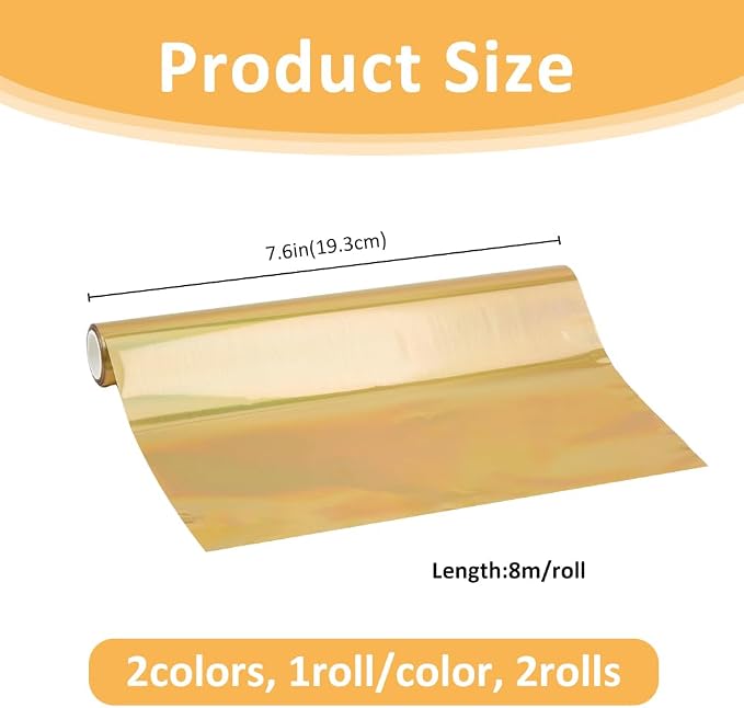 SUPERFINDINGS 2 Colors 16m/Roll PET Hot Foil Transfer Roll Hot Foil Stamping - Image 2
