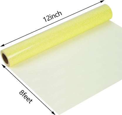 guangyintong Glow Glitter Light Yellow Heat Transfer Vinyl HTV Rolls, Glitter - Image 7