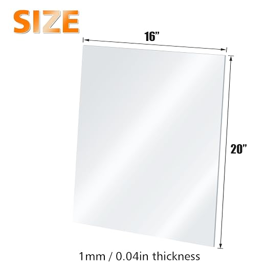 Egofine Plexiglass Sheets Acrylic Sheets 6 Pack of 16x20’’ 0.04 Thick Clear - Image 2