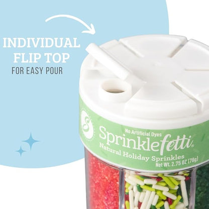 Sweets Indeed Dye Free Christmas Sprinkles – 2.75 oz 6-Cell Holiday Jar | Red - Image 4