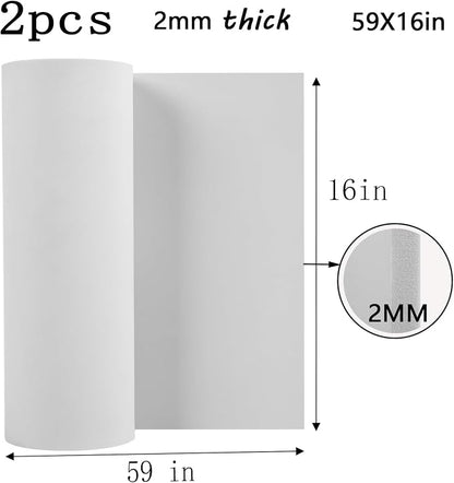 AMZQNART 2Pcs EVA Foam 2mm, Cosplay Foam Roll 16 x 59in White, Suitable - Image 2