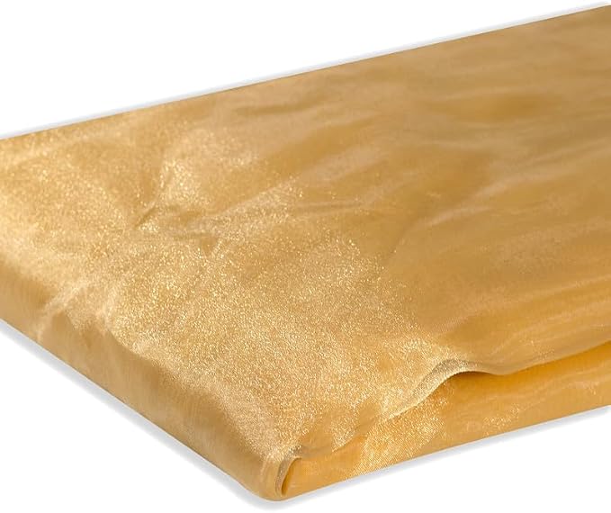 Fynite Champagne Gold Organza Fabric by The Yard | 2 Yard Long | 44" Wide | - Image 3