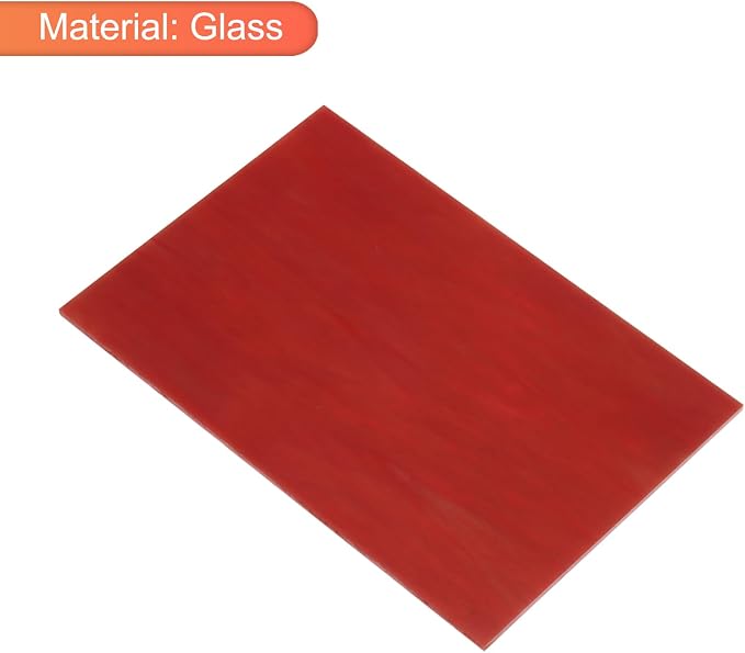 MECCANIXITY 2 Pcs Stained Glass Sheet Mosaic Tile 7.9 Inch x 5.9 Inch Deep Red - Image 3