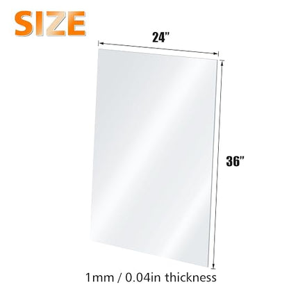 Egofine Plexiglass Sheets Acrylic Sheets 6 Pack of 24x36’’ 0.04 Thick Clear - Image 2