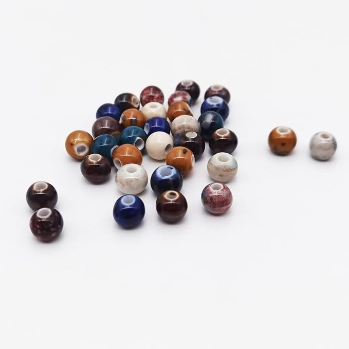 INSPIRELLE 180 Pieces Porcelain Beads Chinese NOT-Round Ceramic Beads 8mm - Image 3