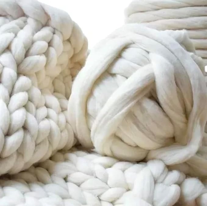 1 lb Wool roving Yarn unspun Fiber | Soft Chunky Jumbo Yarn - Image 5