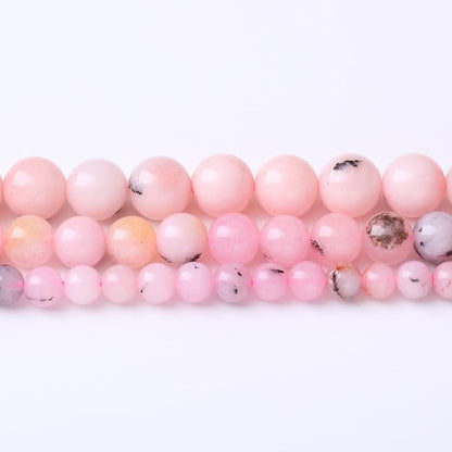 90PCS 4MM Pink Opal Stone Natural Gemstone Round Stone Beads - Image 2