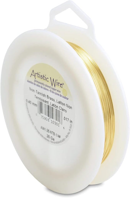 Artistic Wire, 26 Gauge Tarnish Resistant Brass Craft Wire, 311 ft by Unknown