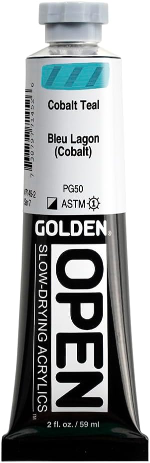 OPEN Slow-Drying Acrylics by GOLDEN, Cobalt Teal, 2 fl oz. tube, Professional by GoldenArtistColors