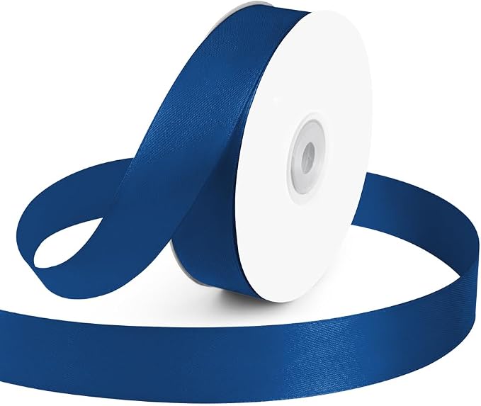 KMER LIFE 1 inch Wide x 50 Yards Navy Blue Single Faced Polyester Satin Ribbon by KMERLIFE