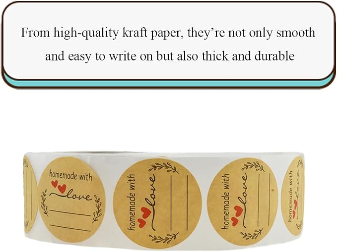 HAHIYO 1.5Inch 500P Round Natural Brown Kraft Stickers - Image 6