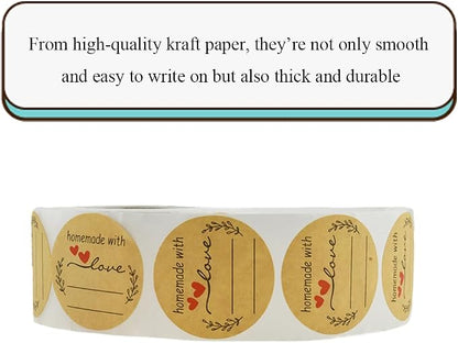 HAHIYO 1.5Inch 500P Round Natural Brown Kraft Stickers - Image 6